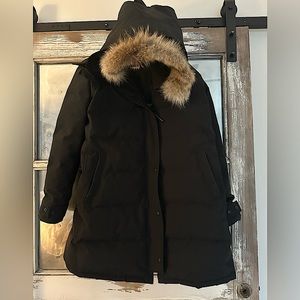LIKE NEW 2XL Canada Goose Shelburne Heritage Parka black w/ straps and fur trim